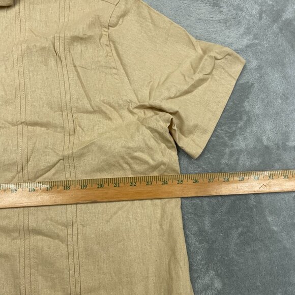 Scotch & Soda XL Beige Linen-Blend Button-Up Short Sleeve Shirt a1151 - Picture 5 of 8